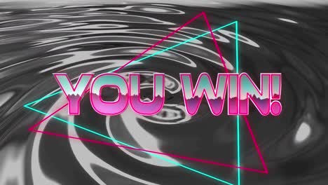 animation of you win in digital abstract space