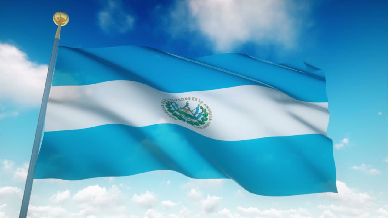 4k bandera muy detallada de salvador en bucle