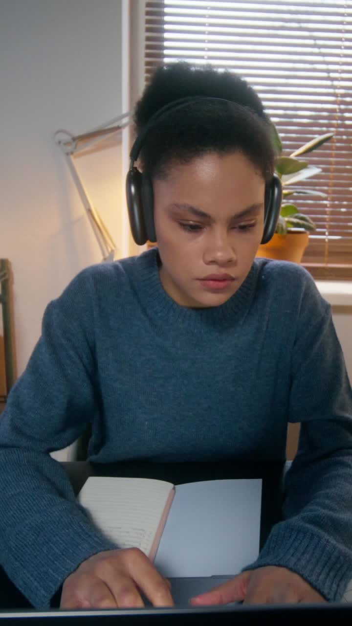 Woman studying online