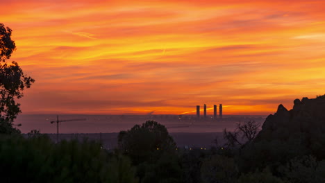timelapse of a beautiful sunrise in madrid, spain