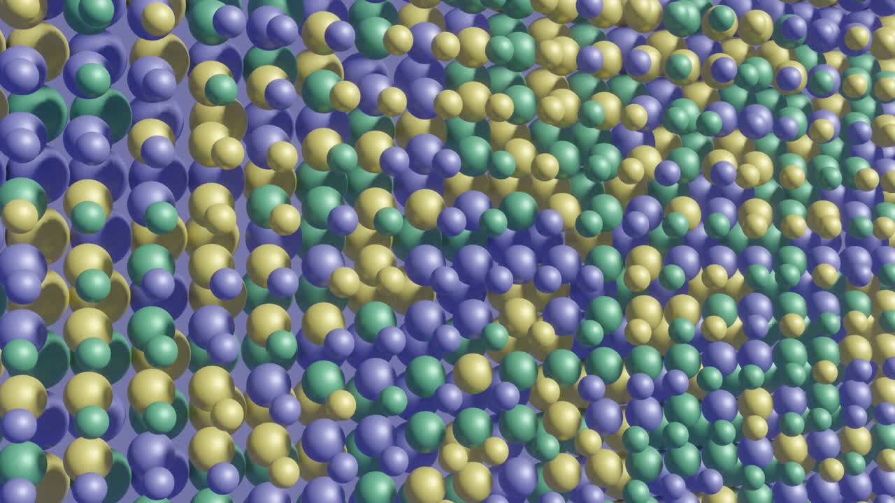 Abstract animated background with 3d render multicolor elements. Seamless loop modern satisfying 3d animation