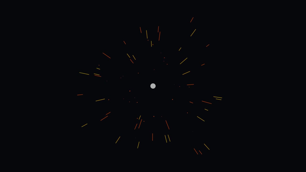 Abstract Motion Graphic of Expanding Light Particles on Black Background
