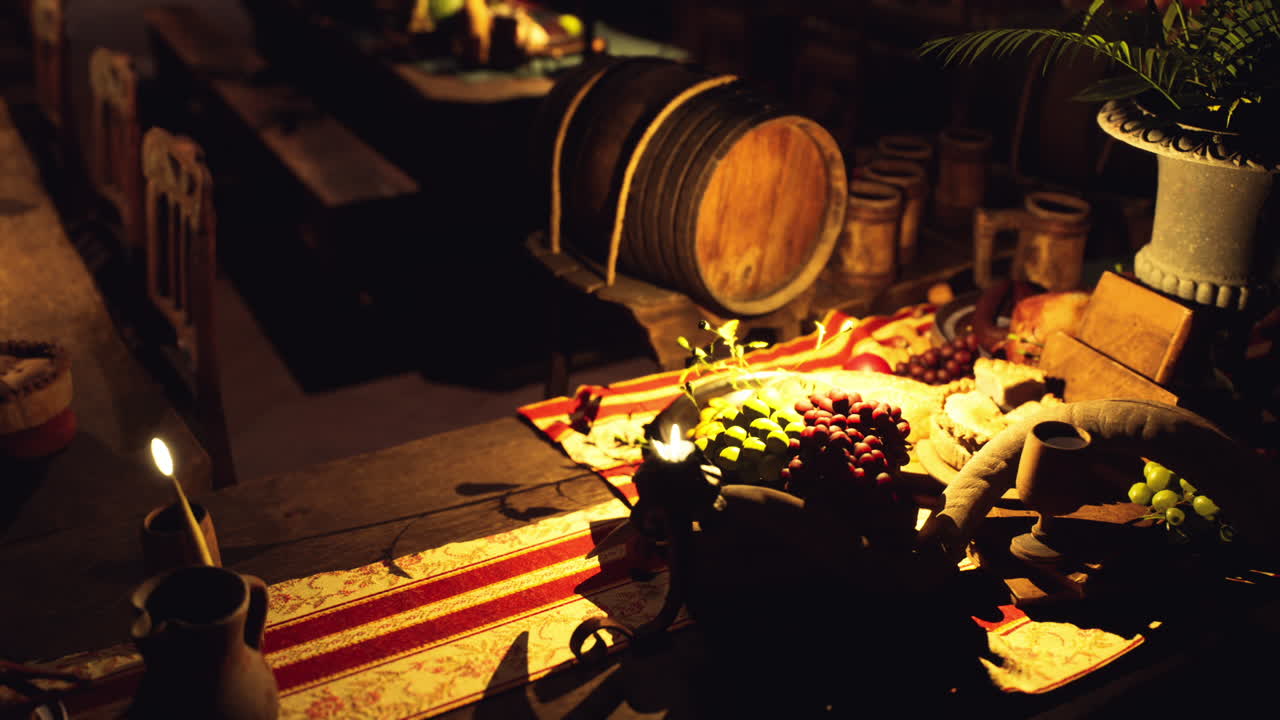 A festive table filled with vibrant foods and drinks at a cozy gathering