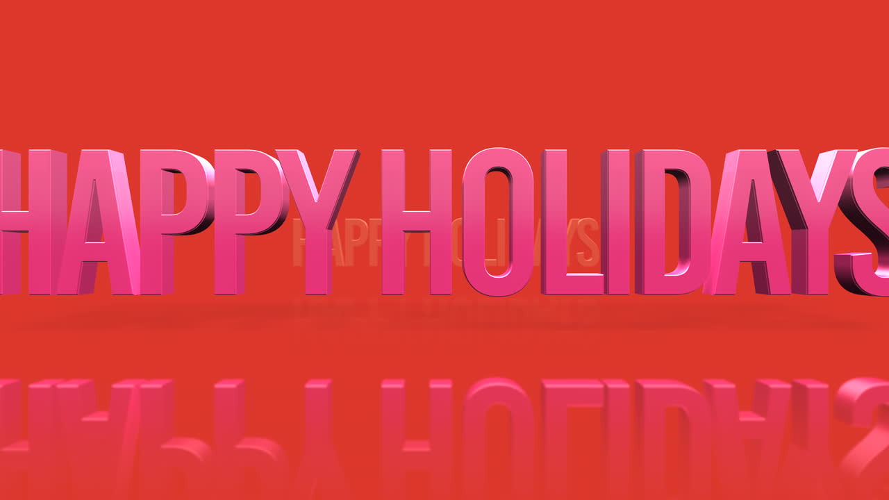 texto rodante de felices fiestas en degradado rojo