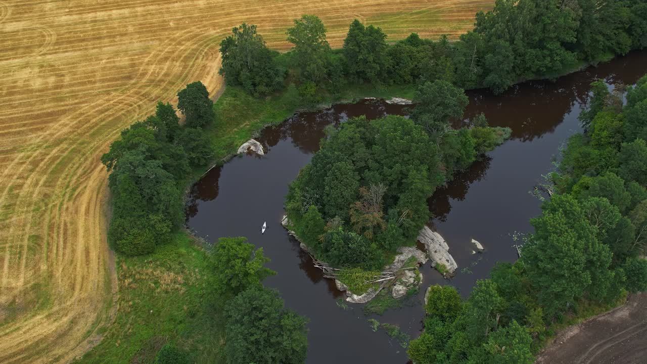 Dalbergsan River near Asebro – Journey by Kayak, Sweden, Aerial