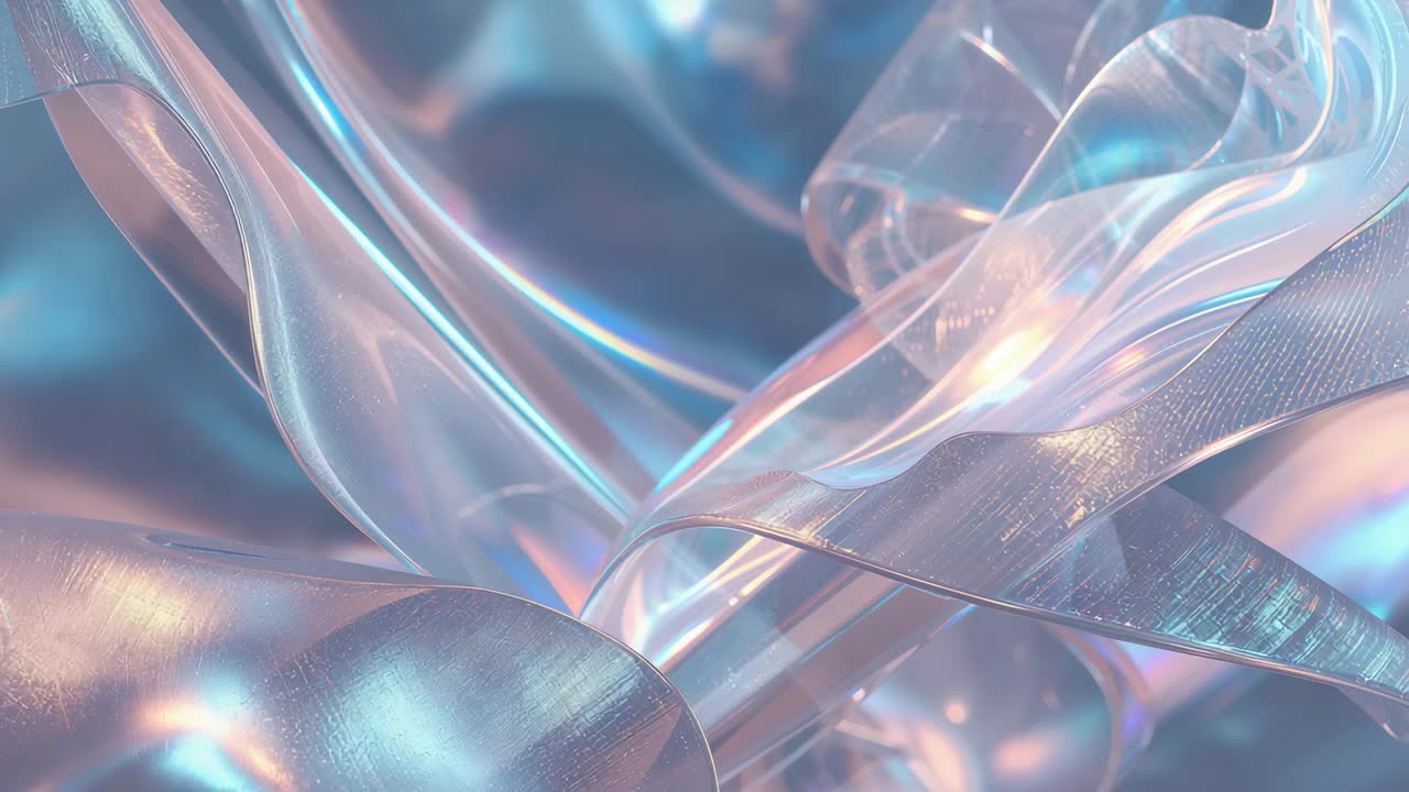 Frame shift showing sheer ribbons undulating closeup studio, revealing diagonal fold, sparkle bokeh