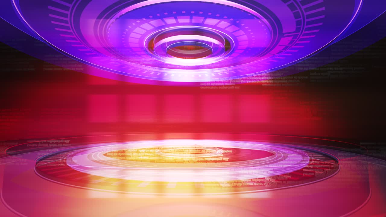 스튜디오에서 서클과 텍스트를 가진 뉴스