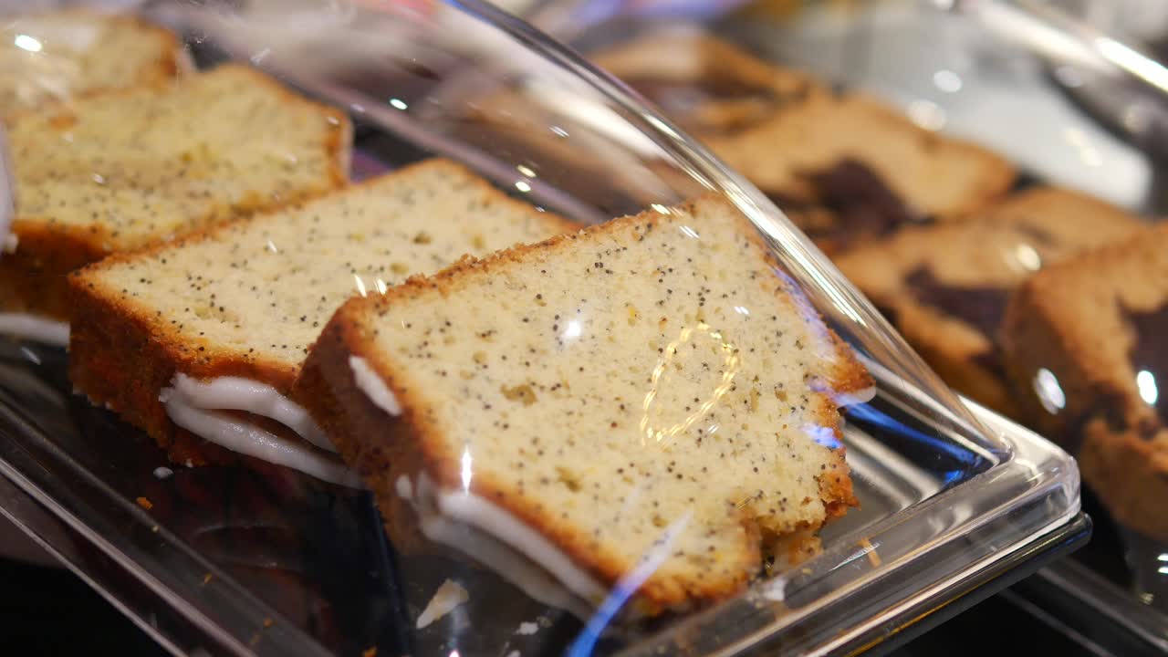 Poppy Seed Bread Slices on Display