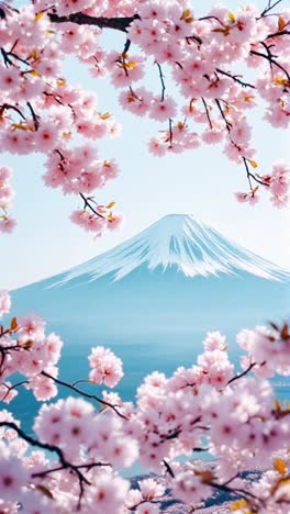 cherry blossoms and mount fuji