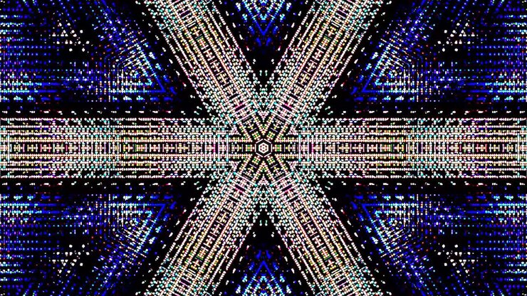 shining bright lines set wave motion, colorful, on black background