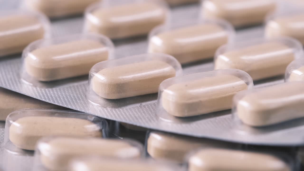 포장 된 알약의 클로즈업