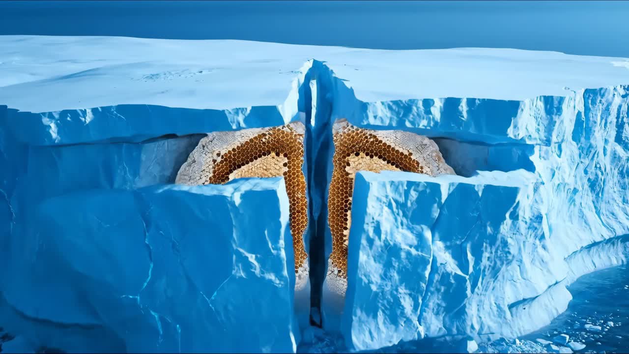 Cracked Icebergs and Glaciers
