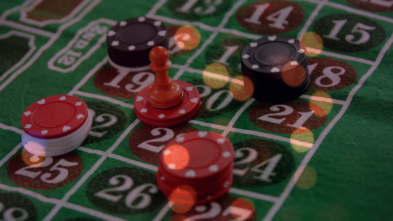 animación de puntos sobre fichas en el casino