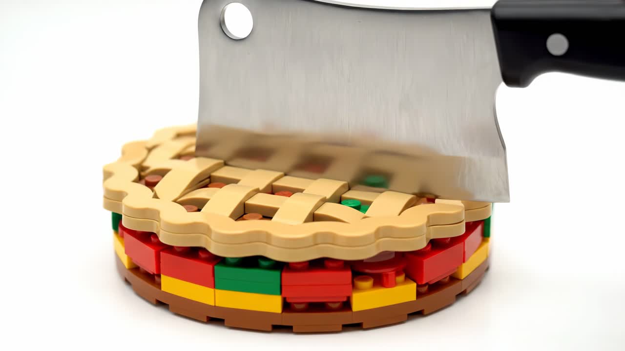Lego pie with knife