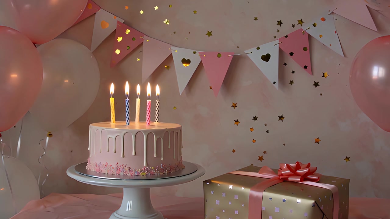 Sfondo di compleanno con palloncini 4K