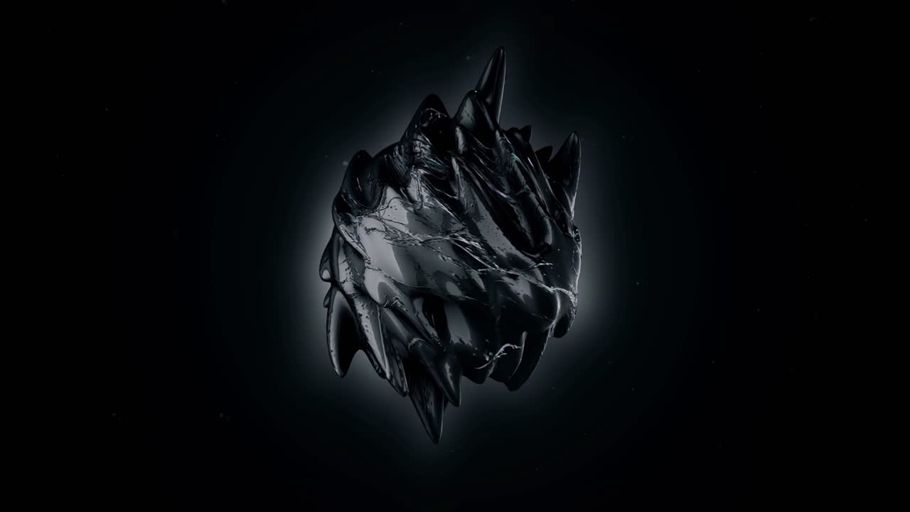 абстрактный 3d-рендер блестящей черной сферы в темном пространстве