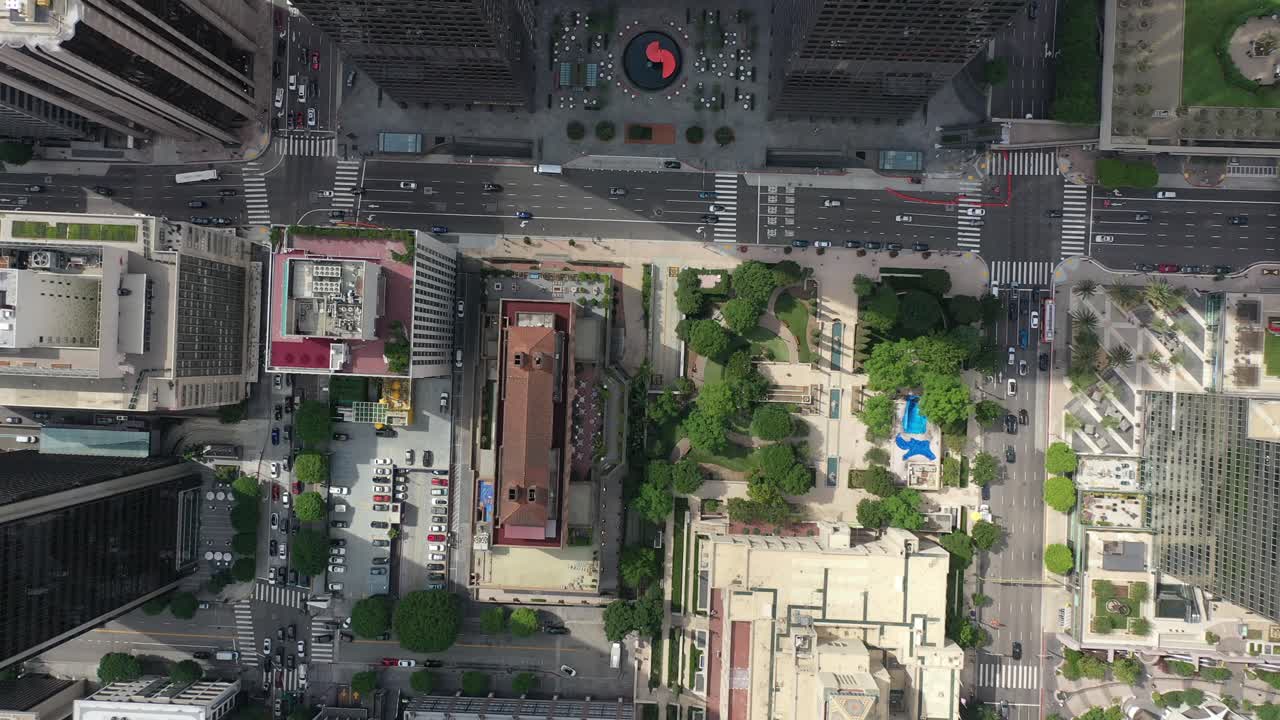 로스앤젤레스 시내 를 내려다보는 공중 사진