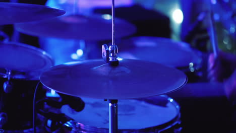 the drummer strikes with his chopsticks close-up hd video