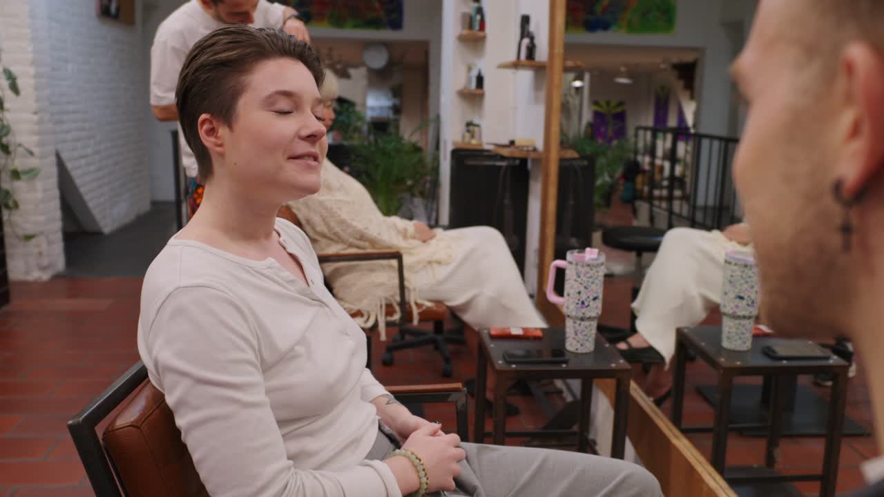 People in a hair salon