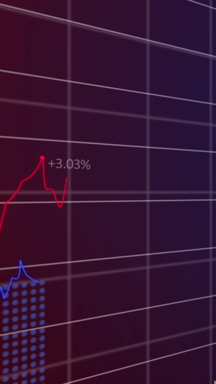 Animation of data processing over blue background