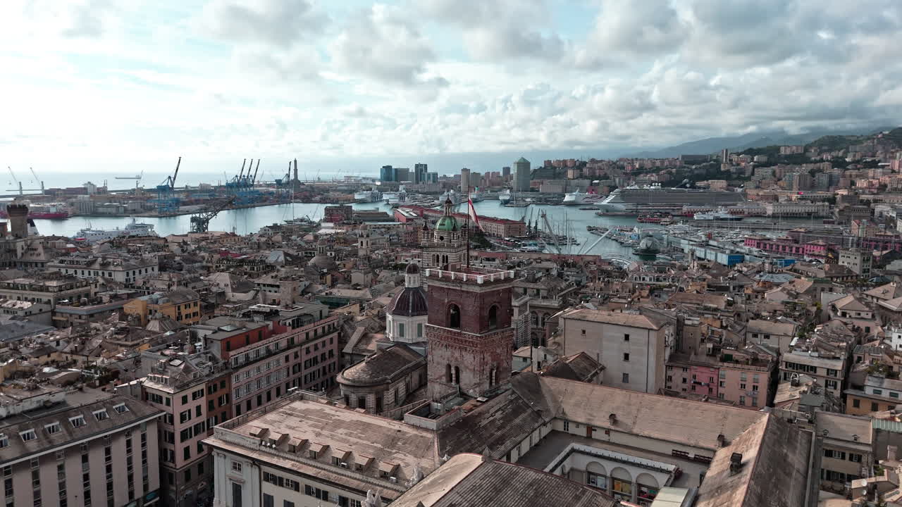 Aerial View of Genoa, Italy