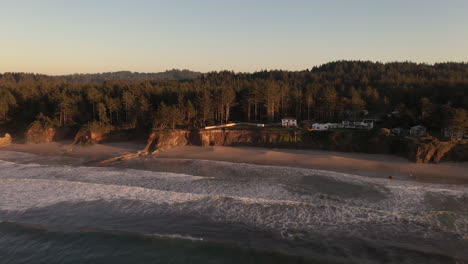 Lighthouse-Beach-at-Cape-Arago-and-Gregory-Point-Beach-near-Charleston,-Oregon