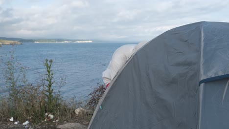 camping tent in seaside