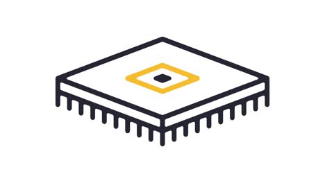 animación de icono de línea de fabricación inteligente con alfa
