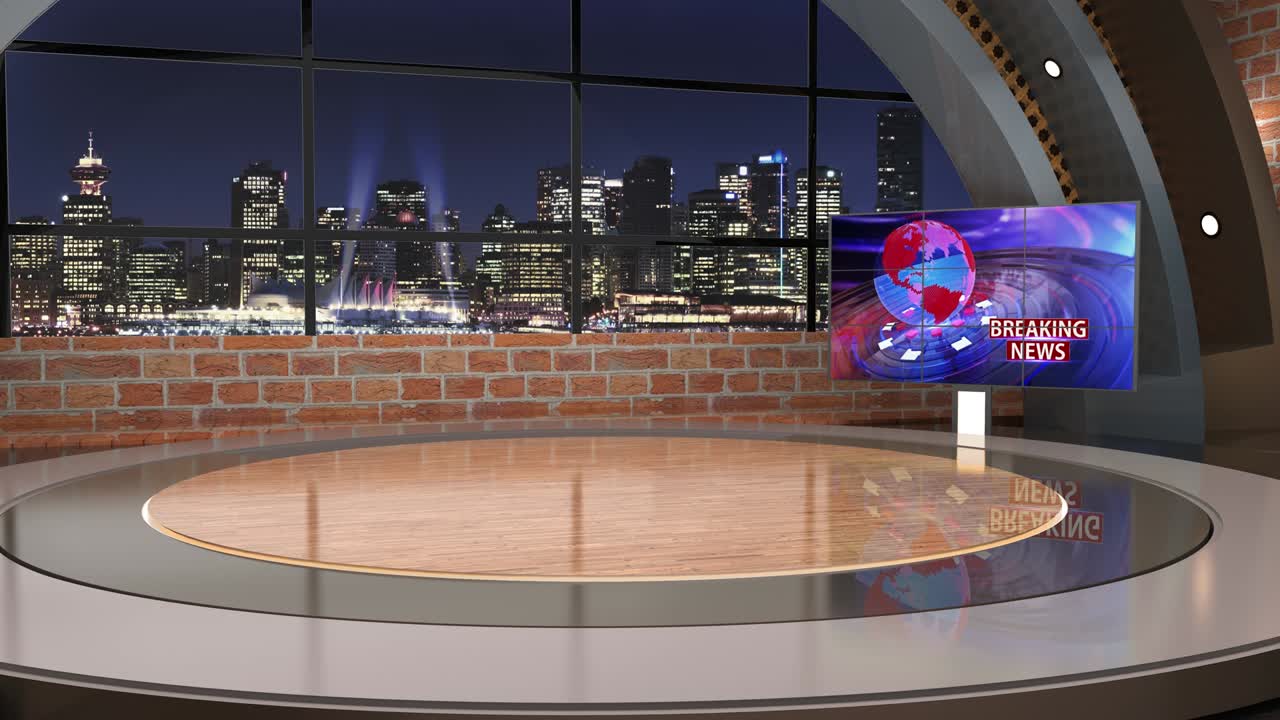 3d 가상 뉴스 스튜디오 배경 루프
