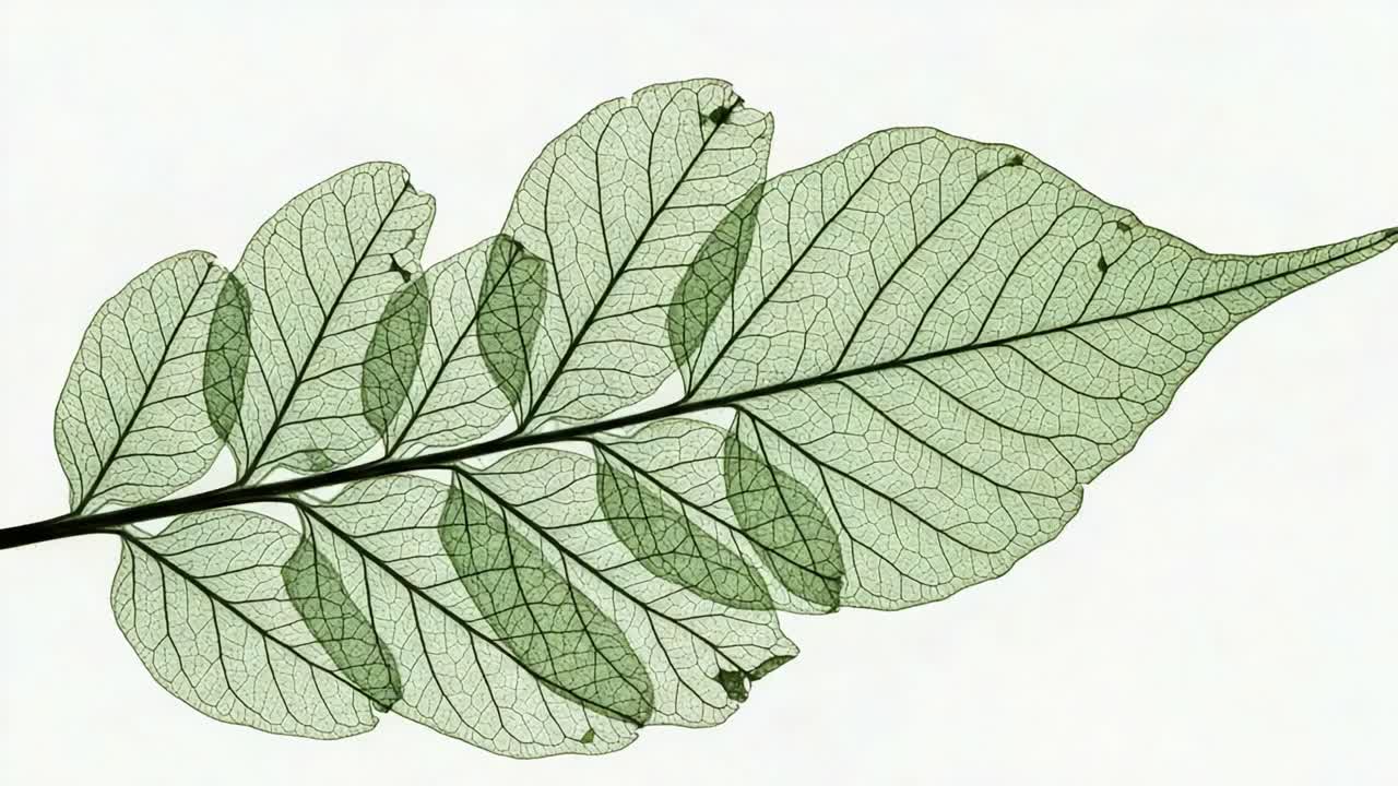 The Intricate Beauty of Leaf Structure: A Stunning Display of Nature's Design Captured in Two Frames Showcasing the Delicate Veins and Texture of Botanical Life