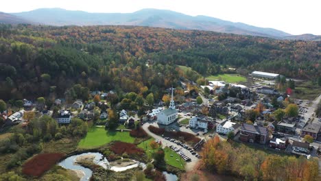 aerial view, stowe, vermont usa