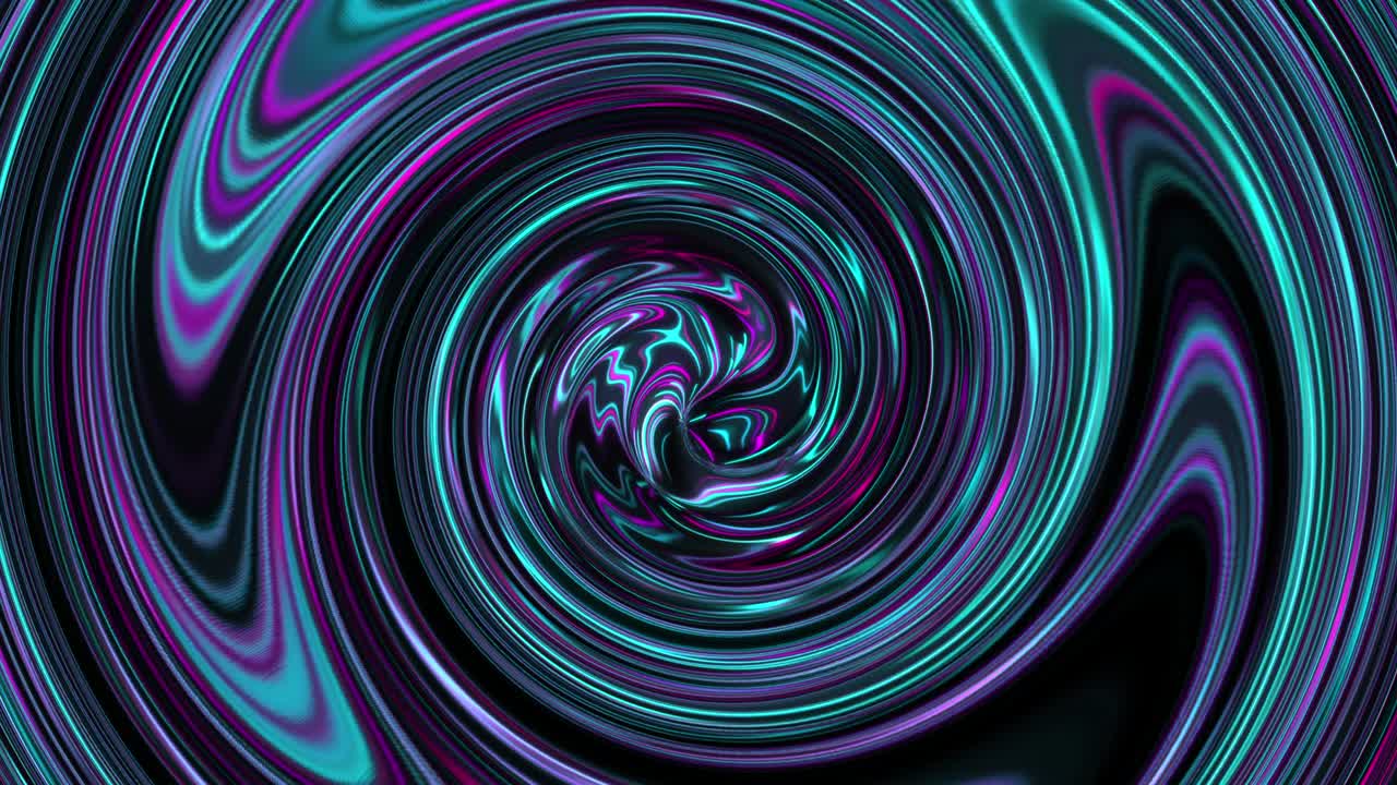 abstracto colorido ondulado superficie líquida de moda textura vibrante fondo, ondas de remolino de agua, colores de neón, animación bucle sin costuras en 4k. espiral 3d forma de giro.