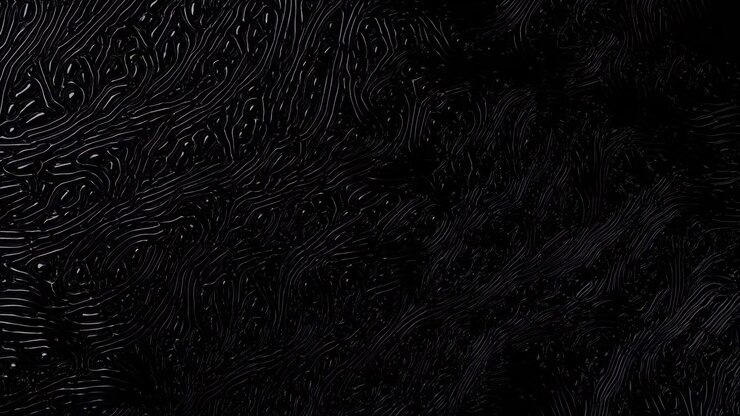 Black Textured Liquid Surface With Grooves, Subtle Glossy Highlights Reveal Organic Flow And Microchannels
