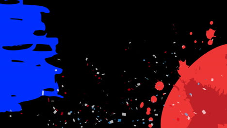 animación de confeti y colores de la bandera de francia sobre fondo negro