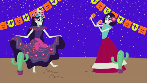 animación viva mexico con personajes de las calaveras de catrina