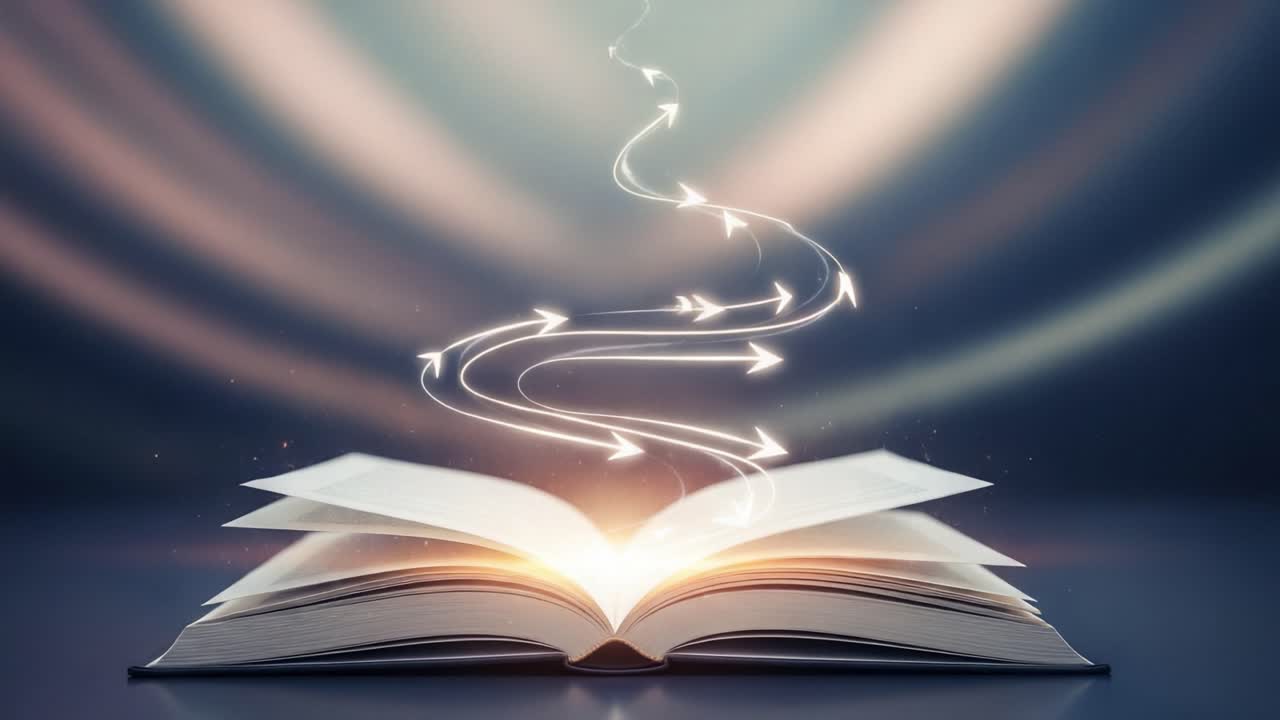 An Enchanted Book: A Journey Through Imagination and Knowledge with Glowing Pages and Ethereal Light Trails Evoking Creativity and Wonder