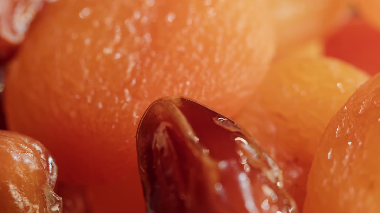 Close-up of Dried Apricots and Dates