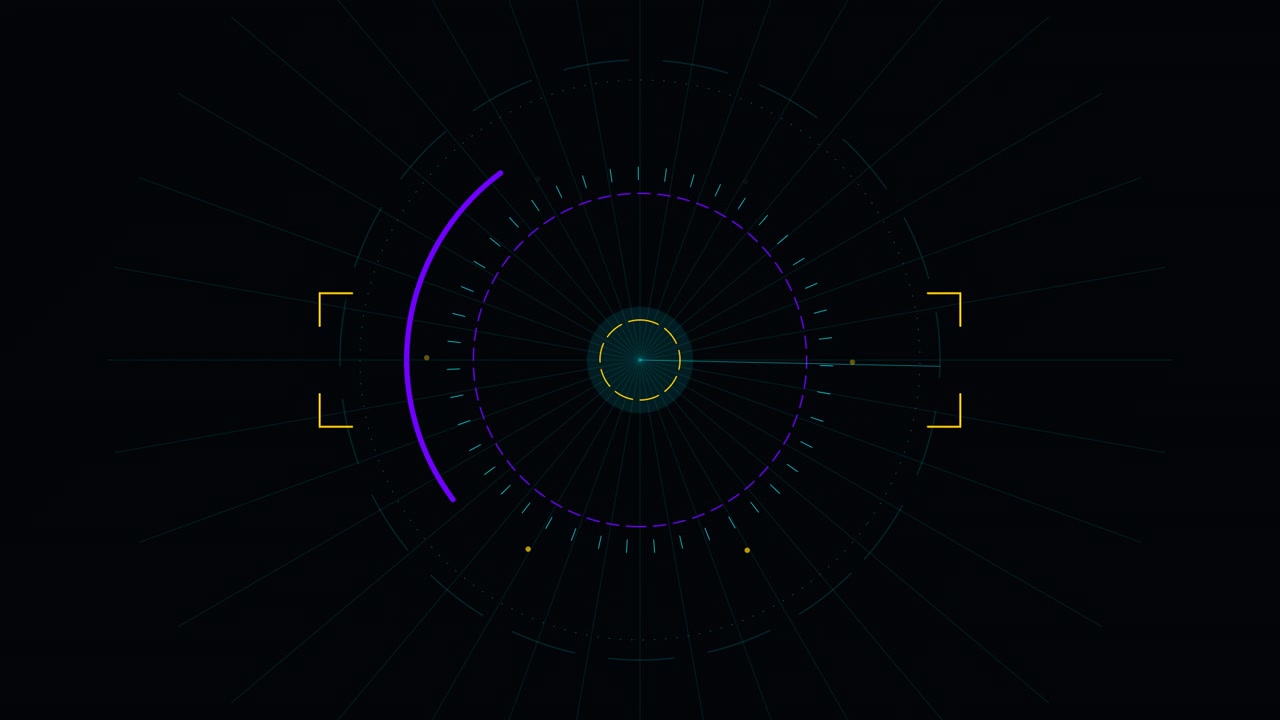 Futuristic Digital Radar Interface with Rotating Scanning Beam