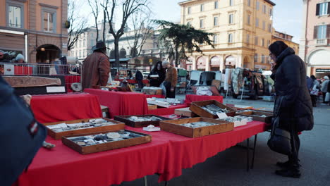 outdoor antique market in european city