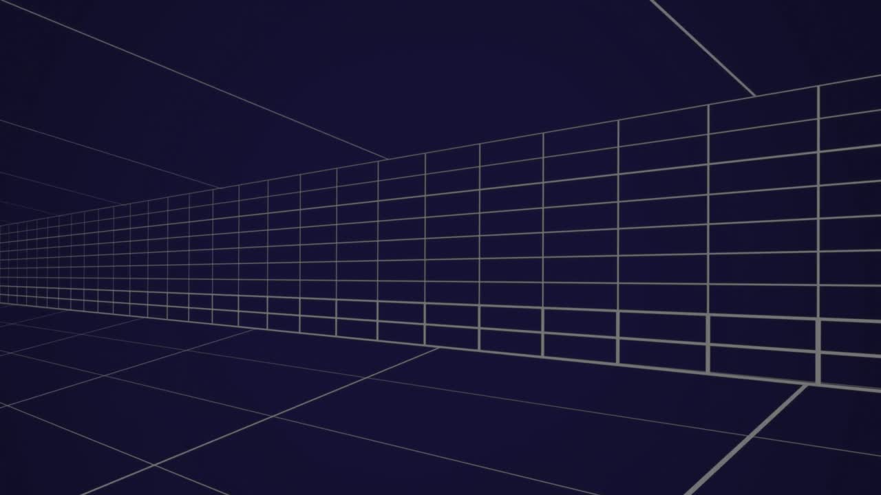 líneas de cuadrícula en movimiento en fondo azul 4k