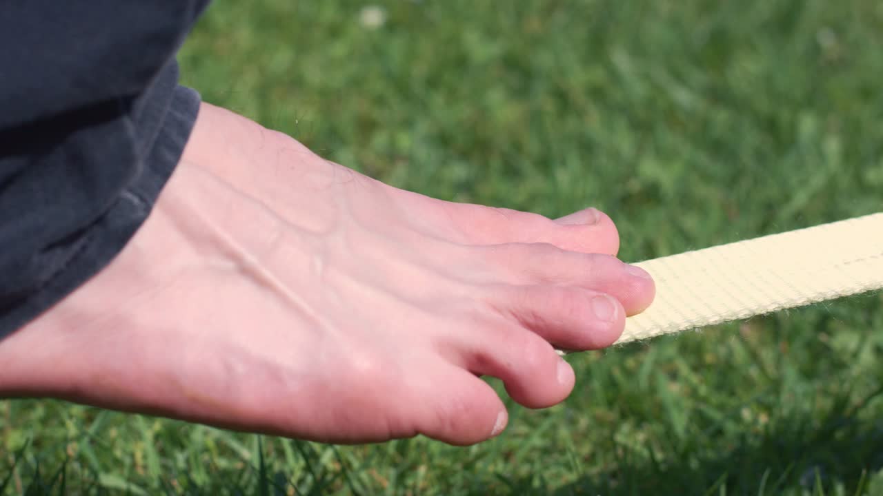 발 균형 클로즈업