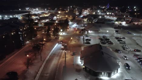 saint-sauveur town in canada snow covered winter north america cold weather, aerial