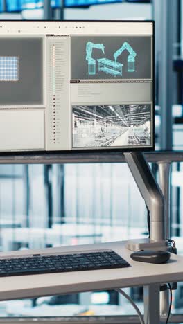vertical video monitor displaying analytics dashboard for industry 4.0 photovoltaics plant