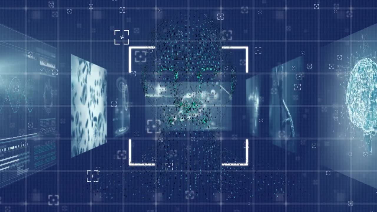 animación del escaneo del alcance sobre pantallas digitales