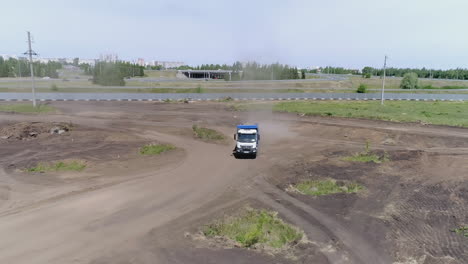 dump truck on construction site