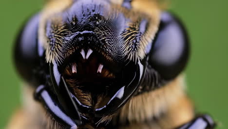 extreme macro close-up of an insect's head