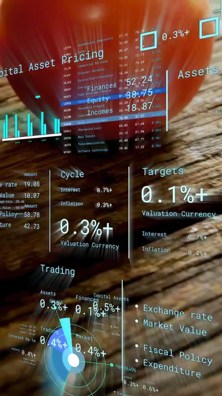 Vertical video: Finger entering left sliding tomato revealing half while AR HUD updating trades