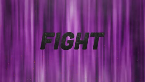 animación digital de texto de lucha contra rastros de luz en fondo púrpura