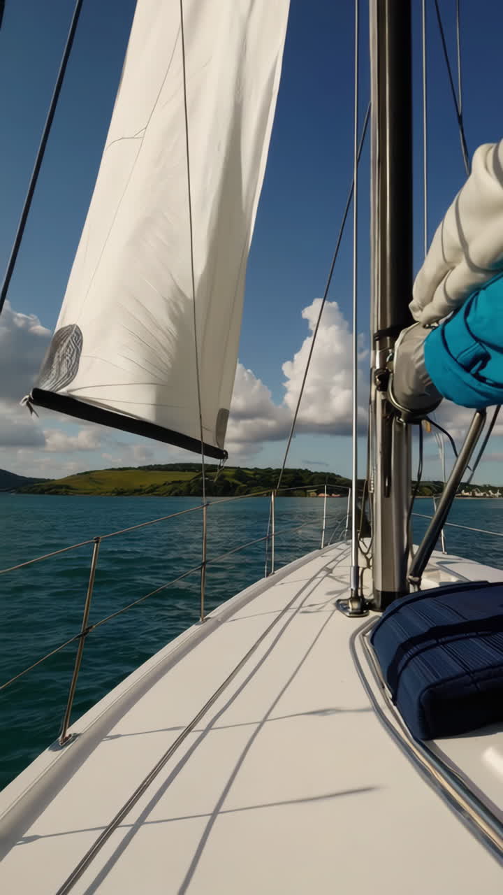 Sailing through a beautiful coastal landscape
