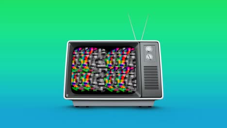 old television with colorful static